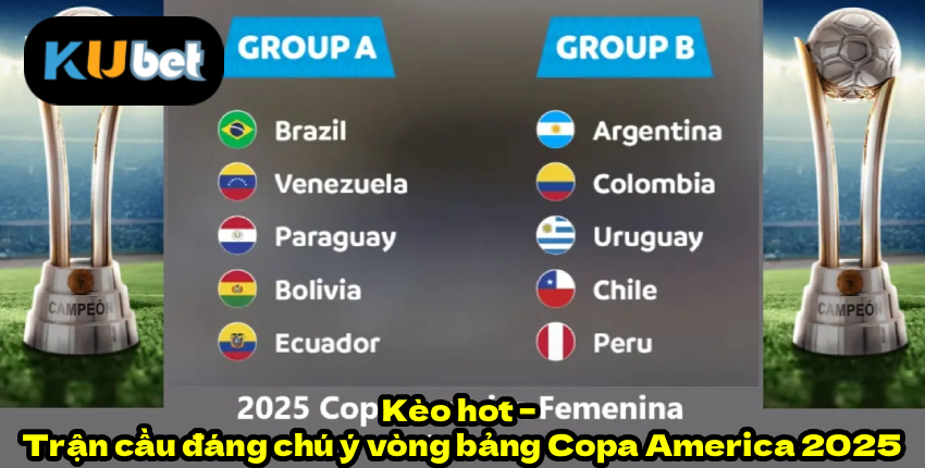 Kèo hot – Trận cầu đáng chú ý vòng bảng Copa America 2025